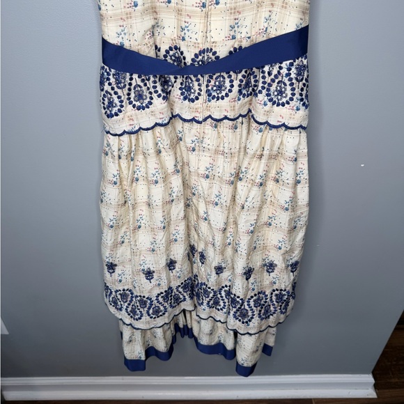 Beau James Palm Desert California Vintage 1970s Prairie Eyelet Floral Midi - Picture 8 of 11